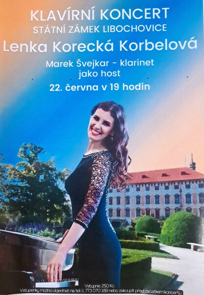 Klavírní koncert - Lenka Korbelová na zámku Libochovice 2023