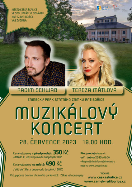 Muzikálový koncert v zámeckém parku v Ratibořicích