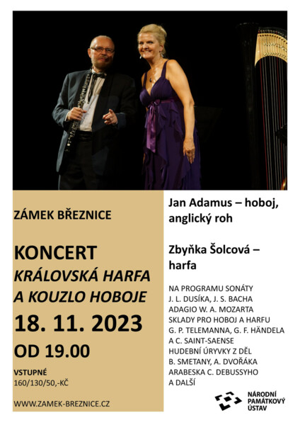 Královská harfa a kouzlo hoboje – koncert na zámku Březnice