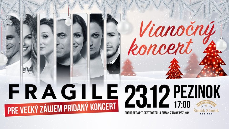 Fragile SK pridaný Vianočný koncert - Pezinok - Šimák Zámok Pezinok