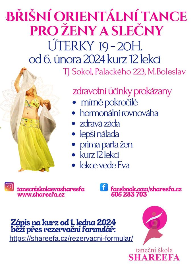 Orientální břišní tance pro ženy - začátečnice a mírně pokročilé v Mladé Boleslavi s Evou