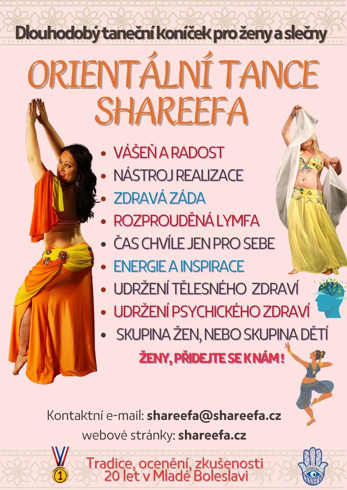 Orientální tance Shareefa pro ženy a slečny v Mladé Boleslavi