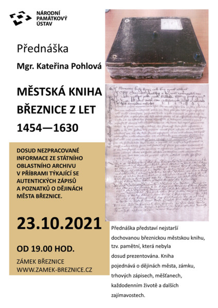 Městská kniha z let 1454–1630, přednáška Mgr. Kateřiny Pohlové