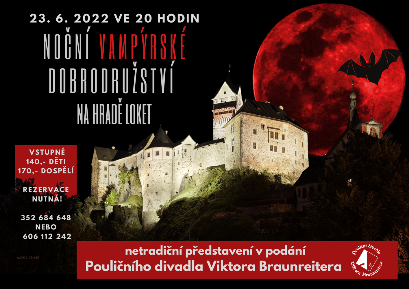 Noční vampýrské dobrodružství v podání pouličního divadla Viktora Braunreitera