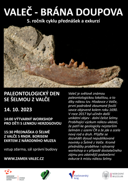 Paleontologický den se Šelmou z Valče, přednáška, exkurze, program pro děti