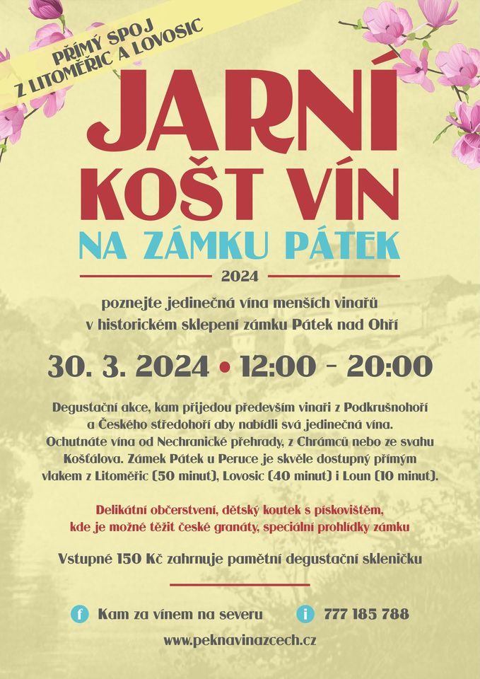 Jarní košt vín na zámku Pátek nad Ohří 2024