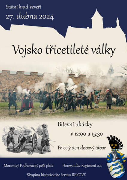 Představení skupiny historického šermu z období Třicetileté války na hradě Veveří